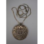 Russian Empire silver ruble mounted into necklace 1843