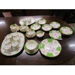 Collection of Minton china - Green Cockatrice pattern