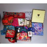 Collection of silk scarfs etc to include Chanel, Moschino, Hermes, Versace etc