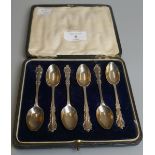 Cased hallmarked silver teaspoon set