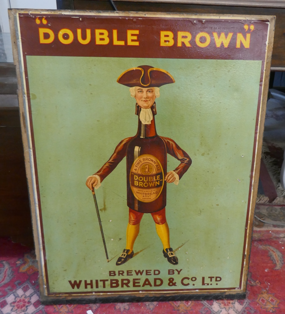 Whitbread Double Brown sign - Approx size: 74cm x 56cm