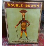 Whitbread Double Brown sign - Approx size: 74cm x 56cm