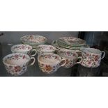 Minton Haddon Hall part tea service together with 3 Thomas Goode plates