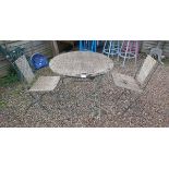 Folding garden bistro table and 2 chairs