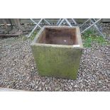 Square stone planter