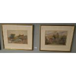 2 watercolours signed A.E. Penley - River scenes - Approx image sizes: 34cm x 23cm