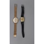 Gold Roamer watch on gold strap in working order together with CYMA watch - Approx gross weight 50g