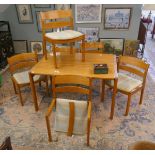 Mid century table and 6 chairs by Mobler
