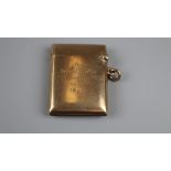 Hallmarked gold vesta case - Approx weight 19.4g