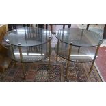 Pair of retro glass occasional tables