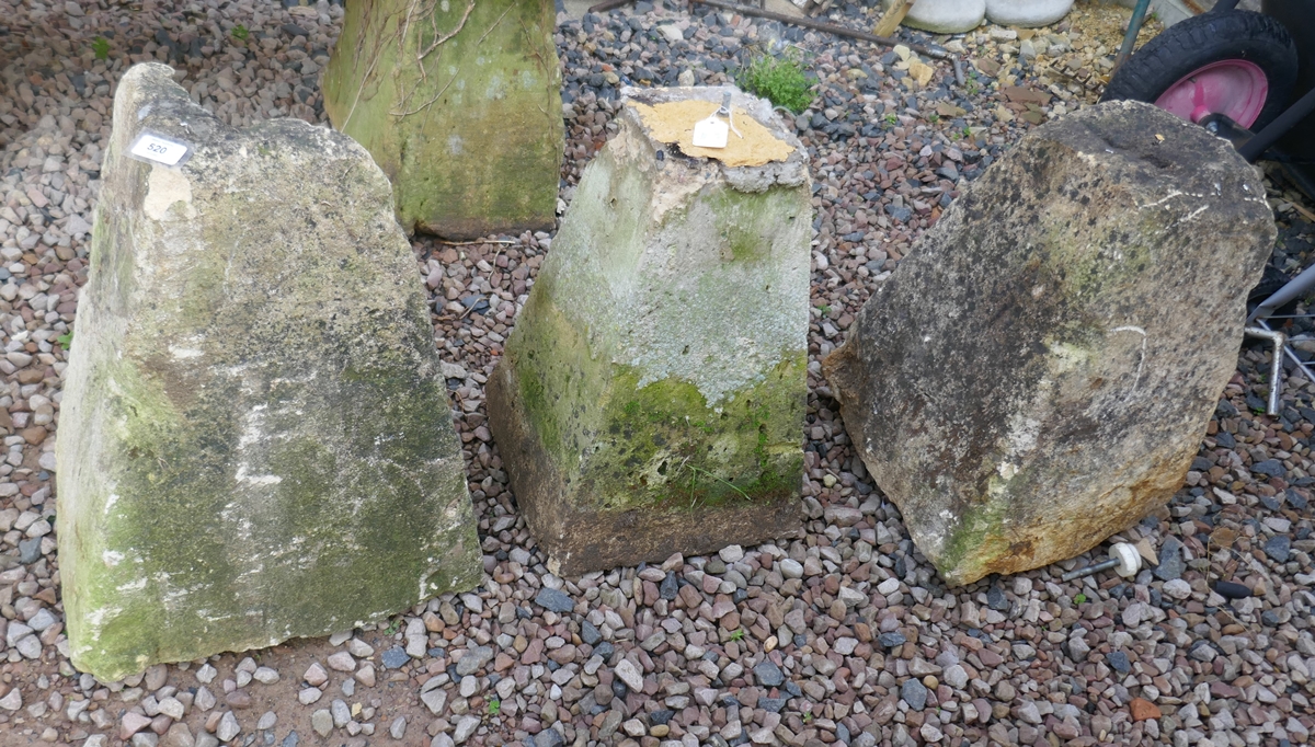 3 staddle stone bases