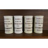4 Harris cylinder cream pots