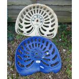 2 cast iron tractor seats