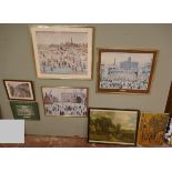 Collection of prints to include LS Lowry