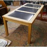 Granite top kitchen table - Approx size: L: 180cm W: 90cm H: 75cm