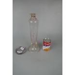 Clear glass vase together with glass paperweight
