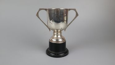 Hallmarked silver trophy on stand - Approx weight of silver 190g