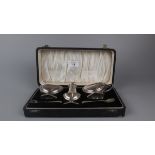 Hallmarked silver cruet set - Approx weight of silver 188g