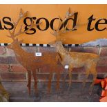 2 rusty reindeer silhouettes - Approx height: 62cm