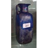 Blue iridescent glass jug - Approx height: 20cm
