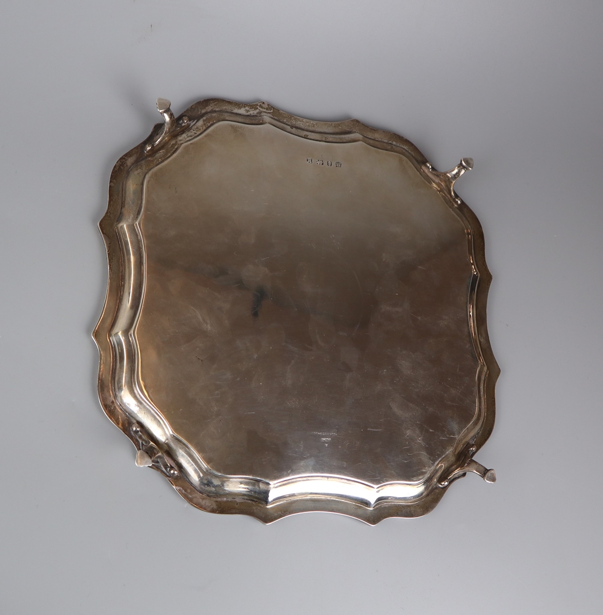 Hallmarked silver salver - Approx weight 622g - Bild 3 aus 5