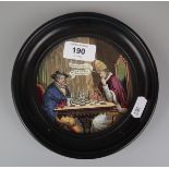 Framed Prattware plaque - False Move Chess