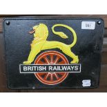 British Railways cast iron sign - Approx size: 22cm x 27cm