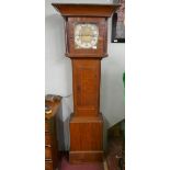 Oak brass face long case clock - Worker but pendulum needs fixing