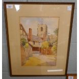 Watercolour King Edwards School Stratford-upon-Avon signed Will Outhwaite ABWS - River scenes -
