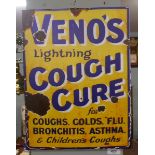 Metal Veno's cough cure sign