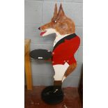 Hand painted fox dumb waiter - Approx height: 114cm