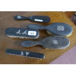 Vintage Cellulose brush and shoe horn set