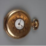 Half Hunter pocket watch by Dennison in working order