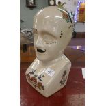 Ceramic phrenology bust