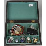 Inlaid jewellery box with costume jewellery