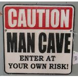 Cast iron man cave sign