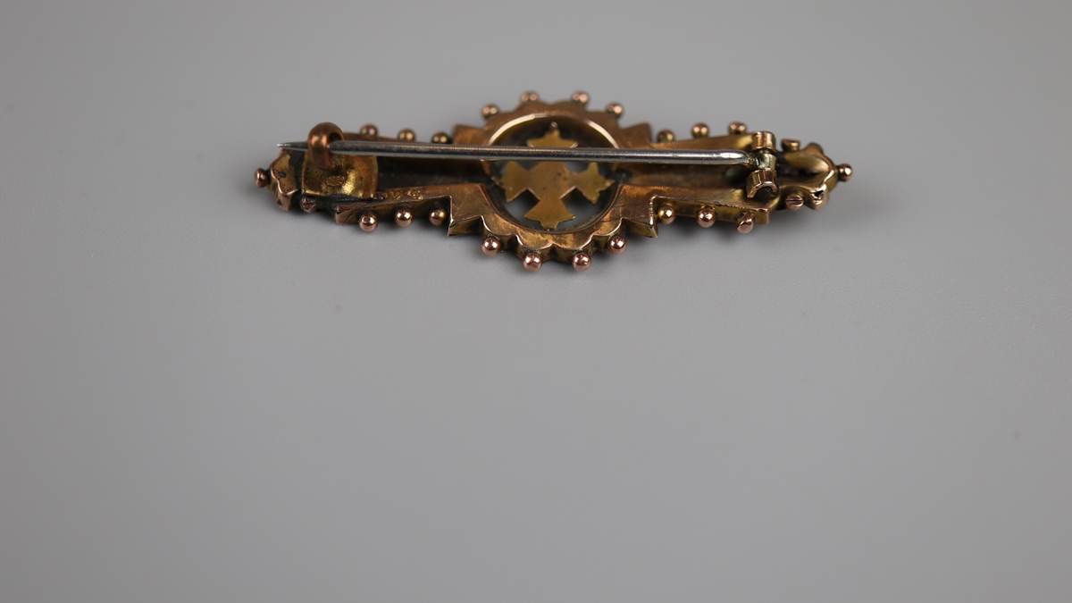 Gold bar brooch - Approx weight 3g - Image 2 of 2