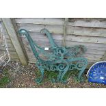 Pair of cast iron bench ends