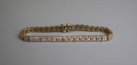 Fine 18ct gold diamond tennis bracelet - Approx weight 15.5g