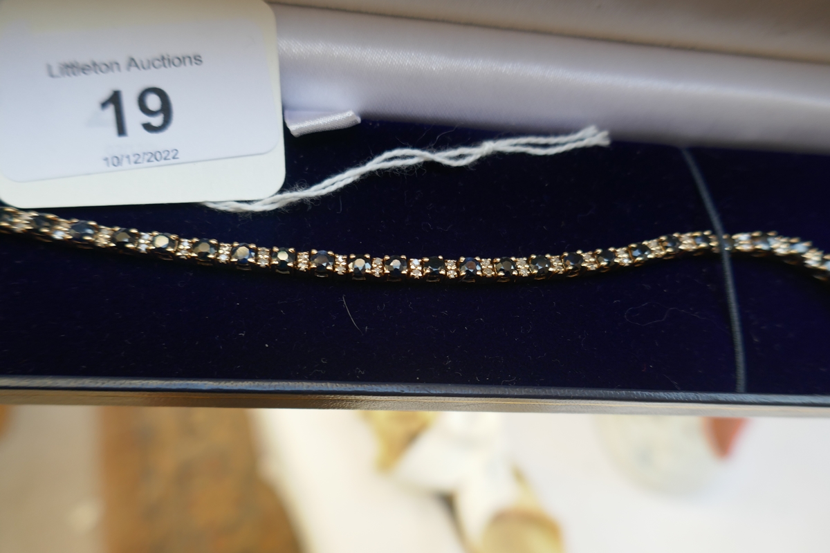 Gold sapphire & diamond tennis bracelet - Bild 4 aus 4