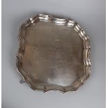 Hallmarked silver salver - Approx weight 622g