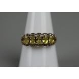 Gold citrine and diamond set ring