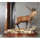 Resin elk marked R Roberts 1997 - Approx height: 30cm