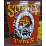 Enamel sign - Stepney Tyres - Approx size: 49cm x 74cm