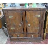 Antique oak cupboard - Approx size: W: 87cm D: 34cm H: 92cm