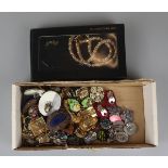 Collection of costume jewellery include a large amount of vintage clip-ons and contemporary