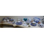 Collectables to include blue and white china