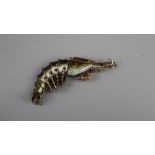 Silver articulated prawn pendant