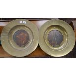 Pair of brass chargers Trafford plaques series no. 1 old masters