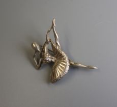 Silver ballerina brooch